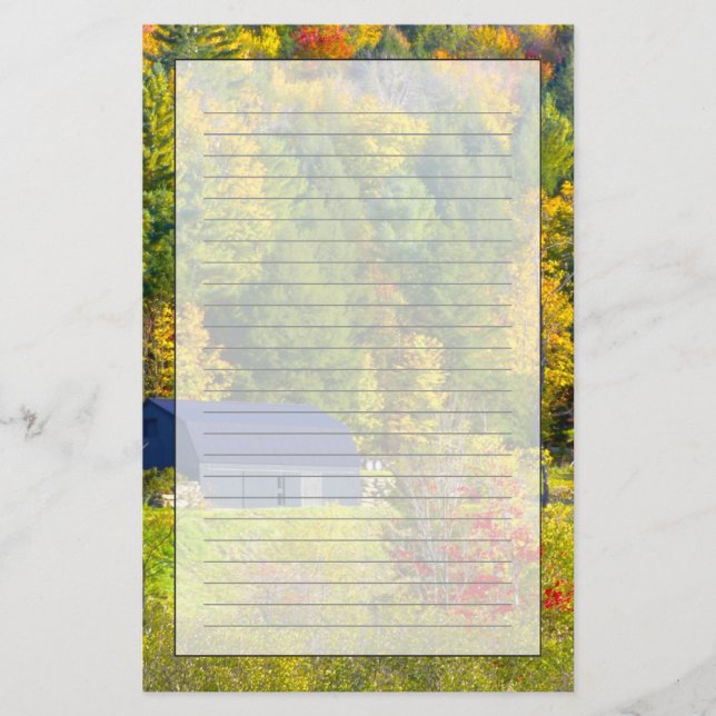USA, Vermont. Fall foilage along Highway 100. Stationery (Front)