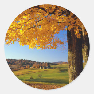 USA, Vermont. Farm Scenic Near South Woodstock Classic Round Sticker