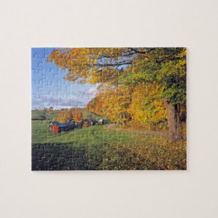 USA, Vermont, Jenne Farm. Fall comes to Jenne Jigsaw Puzzle