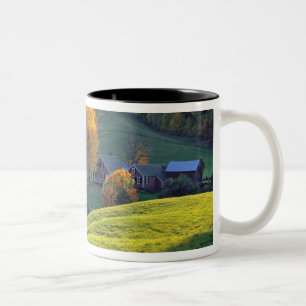 USA, Vermont, Jenne Farm. Rolling green hills Two-Tone Coffee Mug