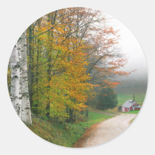USA, Vermont. Sugar House Near The Town Of South Classic Round Sticker