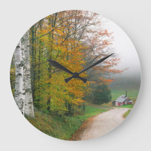 USA, Vermont. Sugar House Near The Town Of South Large Clock