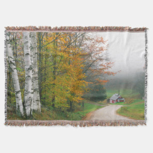 USA, Vermont. Sugar House Near The Town Of South Throw Blanket