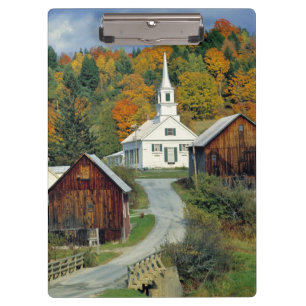 USA, Vermont, Waits River. Fall foliage adds Clipboard