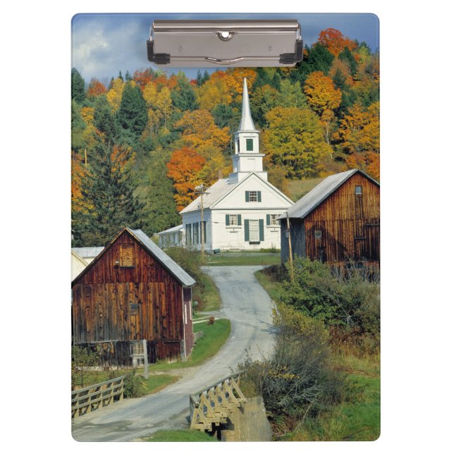 USA, Vermont, Waits River. Fall foliage adds Clipboard (Front)