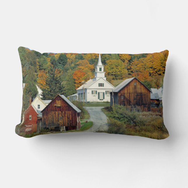 USA, Vermont, Waits River. Fall foliage adds Lumbar Cushion (Front)
