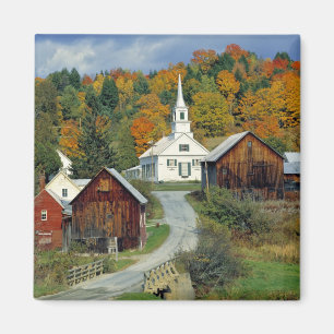 USA, Vermont, Waits River. Fall foliage adds Magnet
