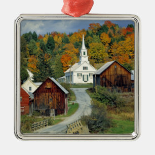 USA, Vermont, Waits River. Fall foliage adds Metal Tree Decoration