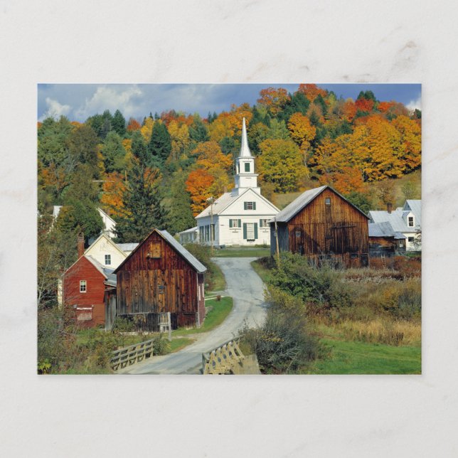 USA, Vermont, Waits River. Fall foliage adds Postcard (Front)