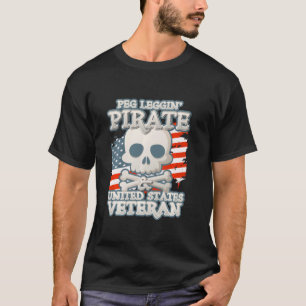 Usa Veteran Peg Leggin Pirate Skull Tees Men Wome