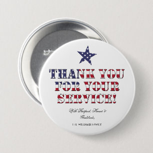 USA Veterans Thank You for Your Service 7.5 Cm Round Badge