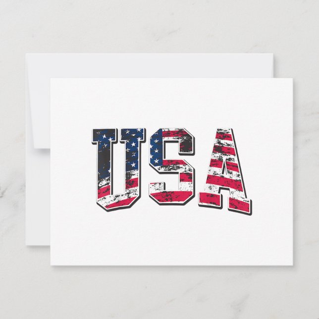 USA Vintage American Flag Holiday Card (Front)