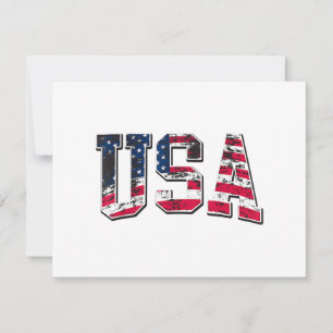 USA Vintage American Flag Holiday Card