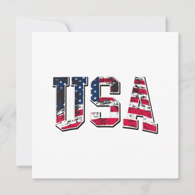 USA Vintage American Flag Invitation (Front)