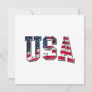 USA Vintage American Flag Invitation