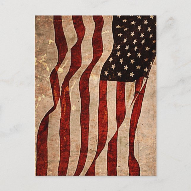 USA Vintage American Flag Postcard (Front)