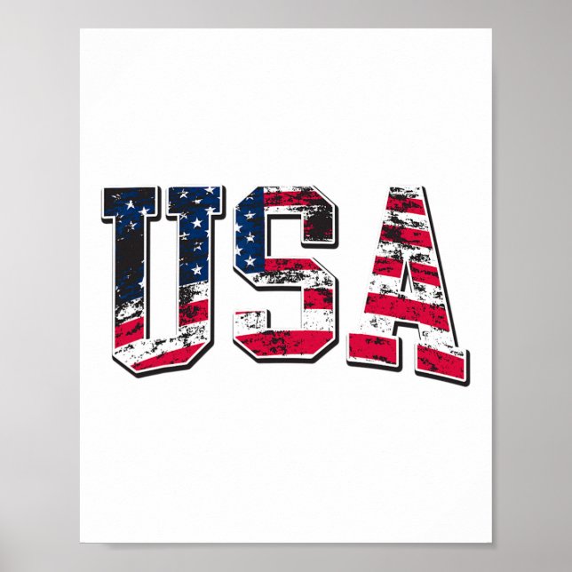 Usa Vintage American Flag  Poster (Front)