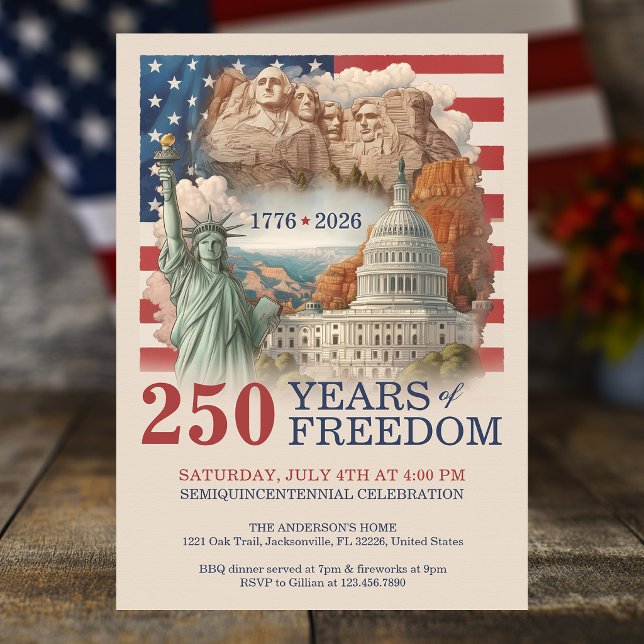USA Vintage America's Semiquincentennial 250 Years Invitation (USA Vintage America's Semiquincentennial 250 Years Invitation)