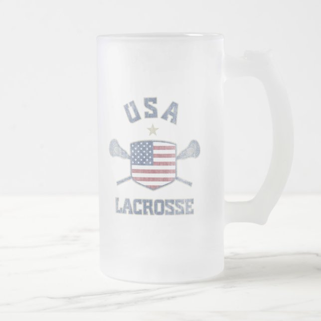 USA-Vintage Frosted Glass Beer Mug (Right)