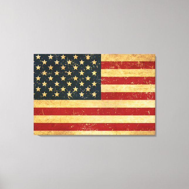USA Vintage Grunge Flag Canvas Print (Front)