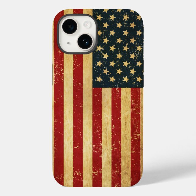 USA Vintage Grunge Flag Case-Mate iPhone Case (Back)