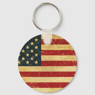 USA Vintage Grunge Flag Keychain