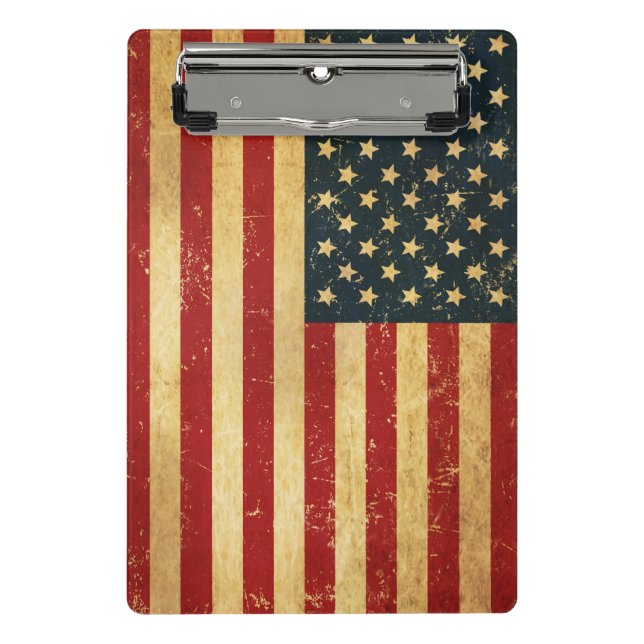 USA Vintage Grunge Flag Mini Clipboard (Front)