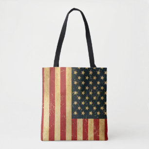 USA Vintage Grunge Flag Tote Bag