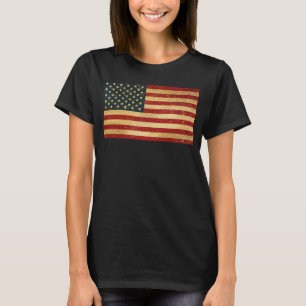 USA Vintage Grunge Flag Women's Black T-Shirt