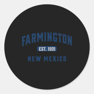 Usa Vintage Merch Souvenir Visit Farmington New Me Classic Round Sticker