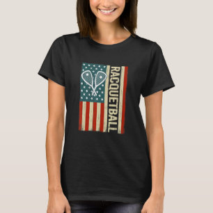 USA vintage Racquet Sport America 4th of July Racq T-Shirt