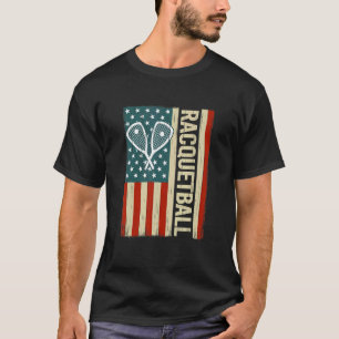USA vintage Racquet Sport America 4th of July Racq T-Shirt