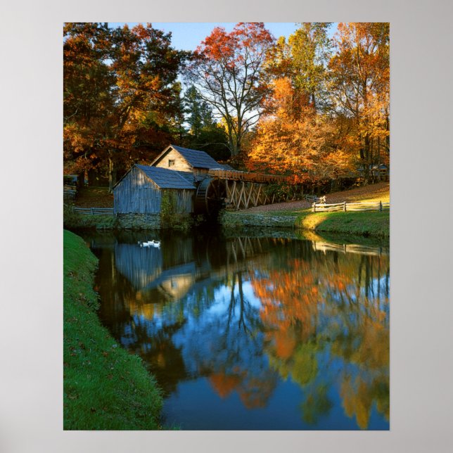 USA, Virginia, Blue Ridge Parkway, Mabry Mill Poster (Front)