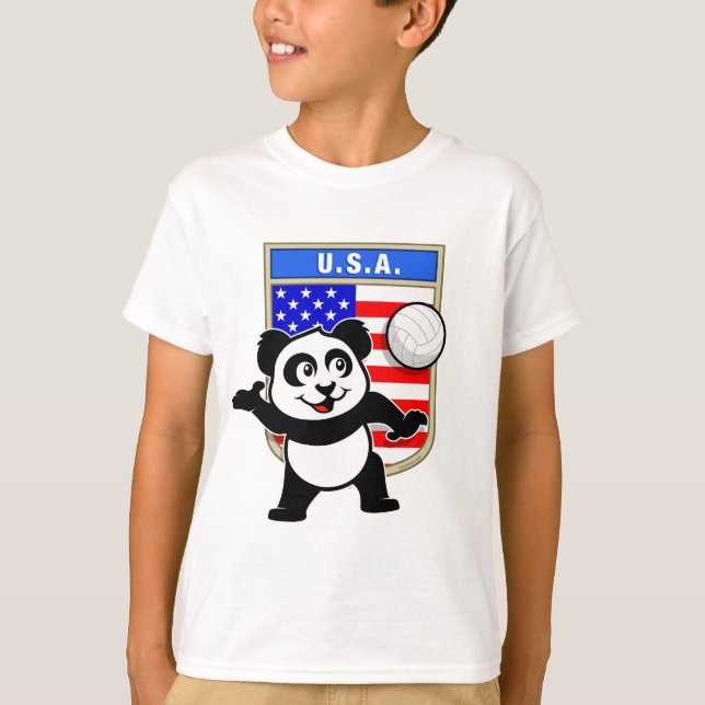 USA Volleyball Panda T-Shirt (Front)