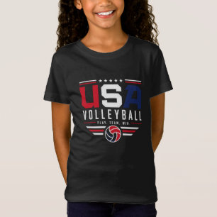 USA Volleyball Play Team Win Patriotic Sports Desi T-Shirt