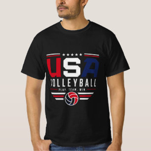USA Volleyball Play Team Win Patriotic Sports Desi T-Shirt