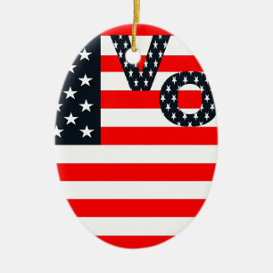 Usa Vote Ceramic Tree Decoration
