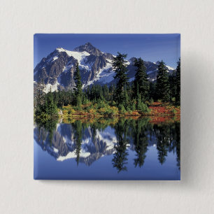 USA, WA, Heather Meadows RA. Mount Shuksan at 15 Cm Square Badge
