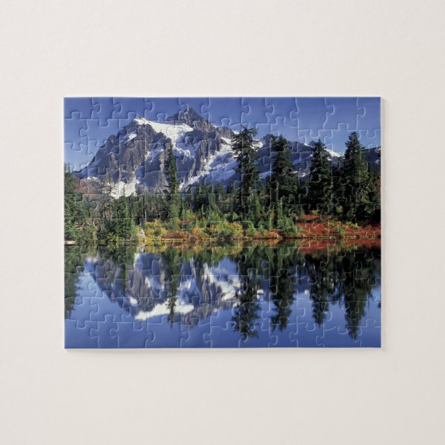 USA, WA, Heather Meadows RA. Mount Shuksan at Jigsaw Puzzle (Horizontal)