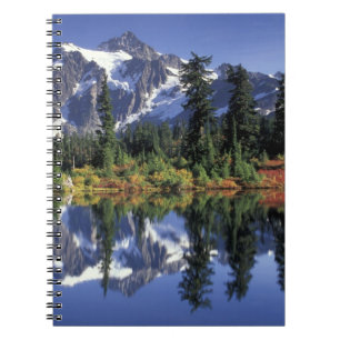 USA, WA, Heather Meadows RA. Mount Shuksan at Notebook