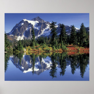 USA, WA, Heather Meadows RA. Mount Shuksan at Poster