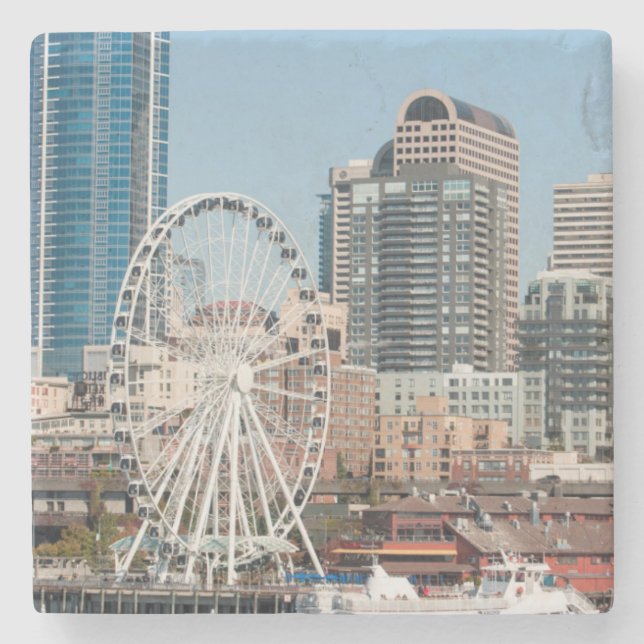 USA, Wa, Seattle. Argosy Harbour Cruise Boat Stone Coaster (Front)