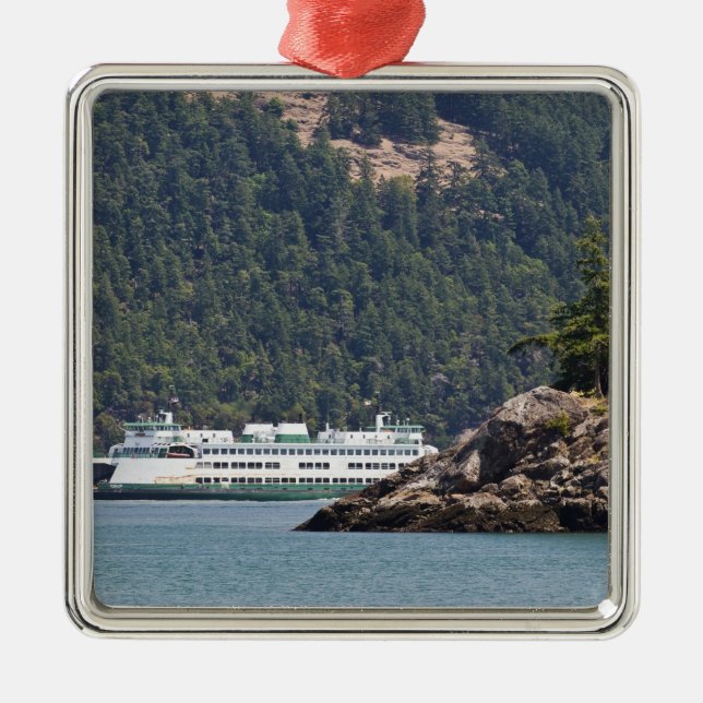 USA, WA. Washington State Ferries Metal Tree Decoration (Front)