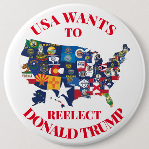 USA wants to Reelect Donald Trump 6 Cm Round Badge