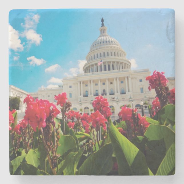 USA, Washington DC, Capitol Building Stone Coaster (Front)