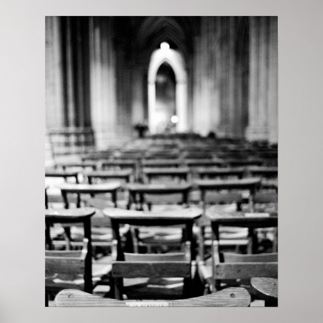 USA, Washington DC. Church pews of National Poster (Front)