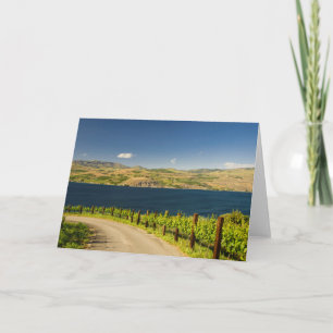 USA, Washington, Lake Chelan. Vineyard Holiday Card