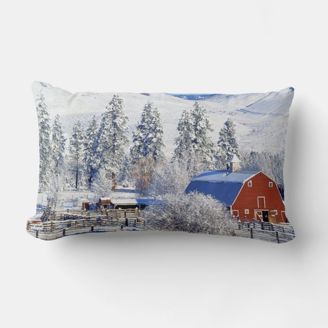 USA, Washington, Methow Valley, Barns in Lumbar Cushion (Front)