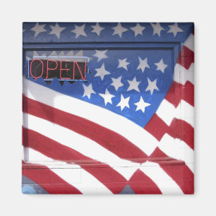USA, Washington, Moses Lake. Flag wall mural on Magnet