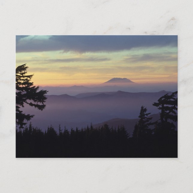 USA, Washington. Mount St. Helens seen through Postcard (Front)